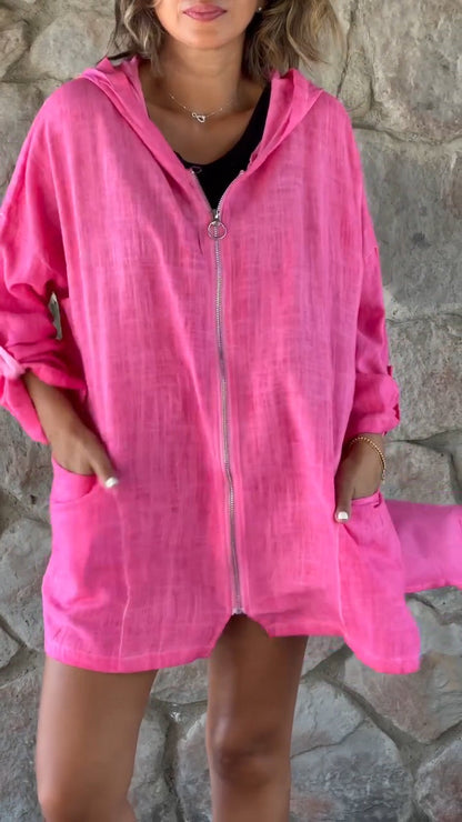 WINIFRED | CASUAL HOODED ZIP-UP JACKET