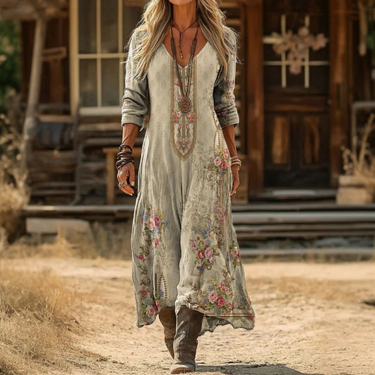 EVELYN | LÄSSIGES LANGARMKLEID IM VINTAGE-STIL