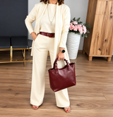 ROSEMARY | ELEGANTES DREITEILIGES SET AUS CARDIGAN, TOP & WEITER HOSE