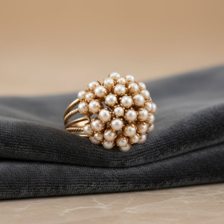 AURELIA | KLASSISCHER RING MIT PERLEINLAGE IN GOLD