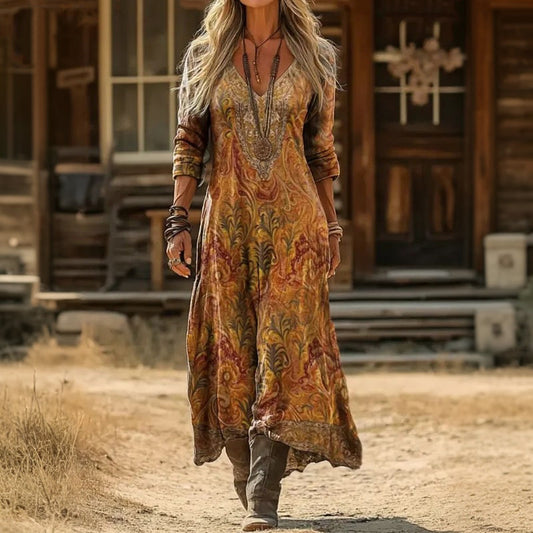 EVELYN | VINTAGE-INSPIRED LONG SLEEVE CASUAL DRESS