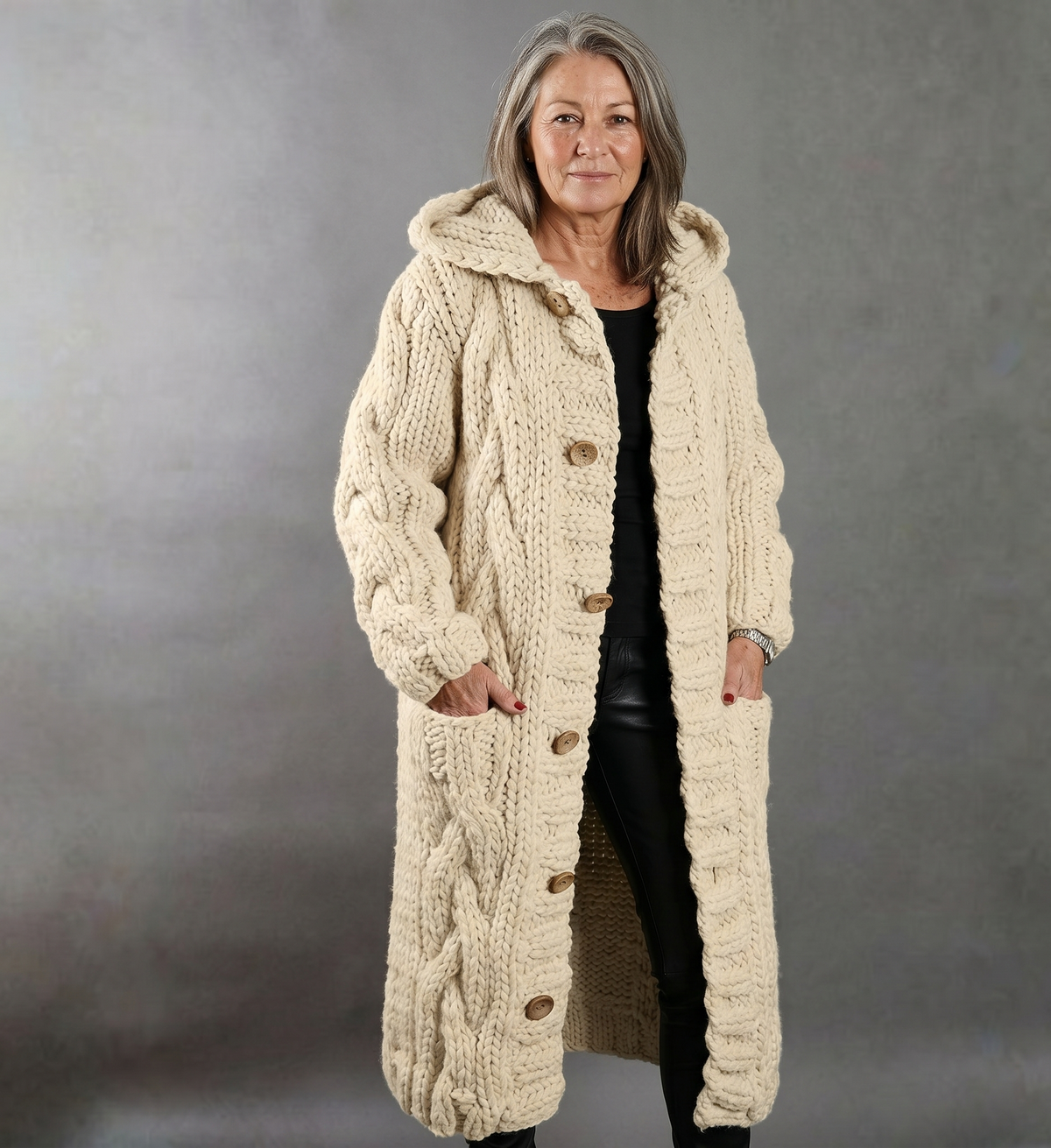 SERAFINA | ELEGANTES ZOPFMUSTER-MANTEL