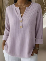 LUCINDA | HENLEY-OBERTEIL MIT KNOPFLEISTE