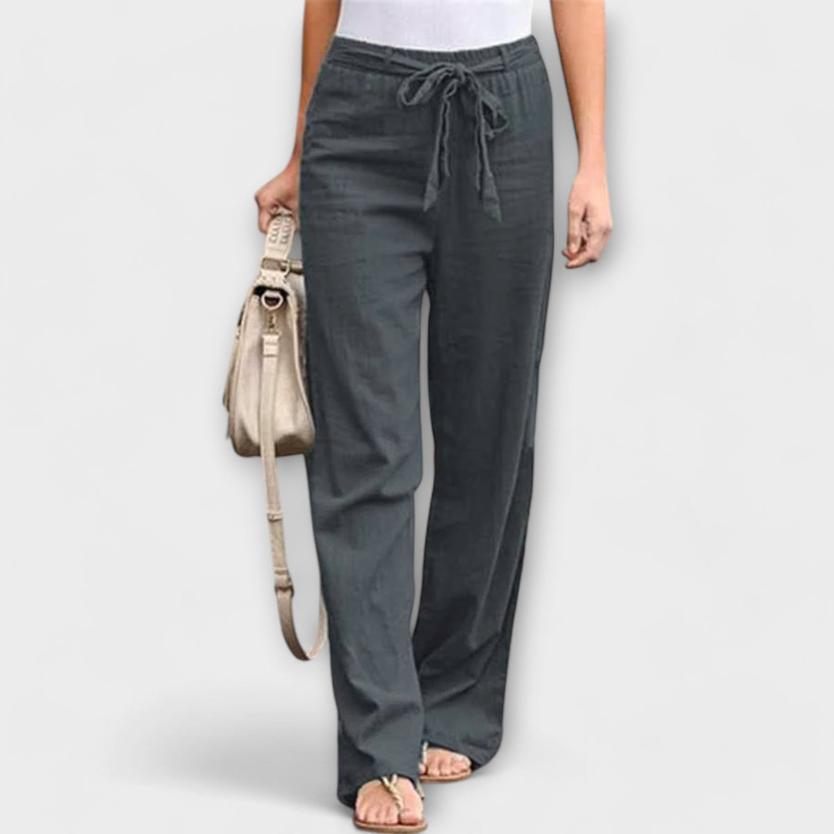 PAULINE | WIDE-LEG TROUSERS WITH TIE BELT