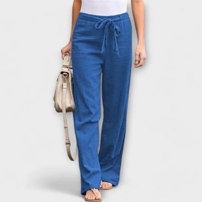 PAULINE | WIDE-LEG TROUSERS WITH TIE BELT