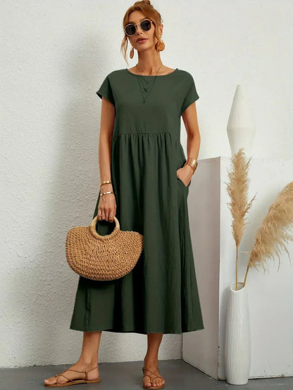 MAXINE | FLUID ELEGANT TIMELESS MIDI DRESS