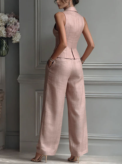 VIVIENNE | TAILORED WAISTCOAT & WIDE LEG TROUSER SET