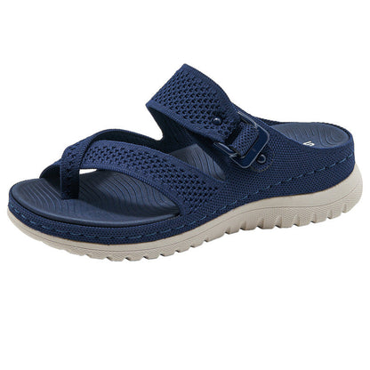 CHLOE | KNIT TOE-LOOP ORTHOPEDIC SLIDES