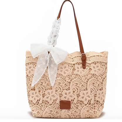 PEICEES | SCHULTERTASCHE AUS SPITZENBAND