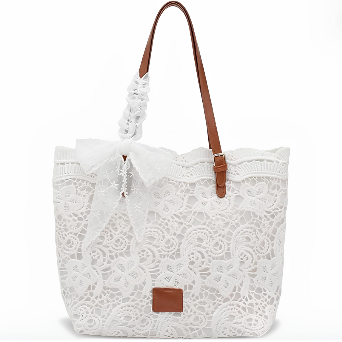 PEICEES | SCHULTERTASCHE AUS SPITZENBAND