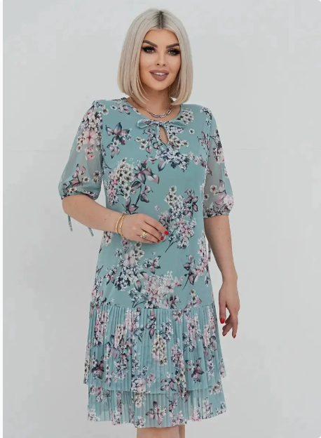 ANTOINETTE | FLORAL CHIFFON PUFF-SLEEVE TIERED MIDI DRESS