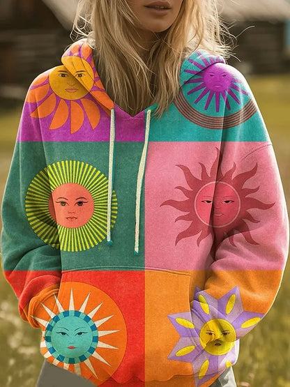 THALINDRA | RAINBOW SUNBURST GRAFIK-HOODIE