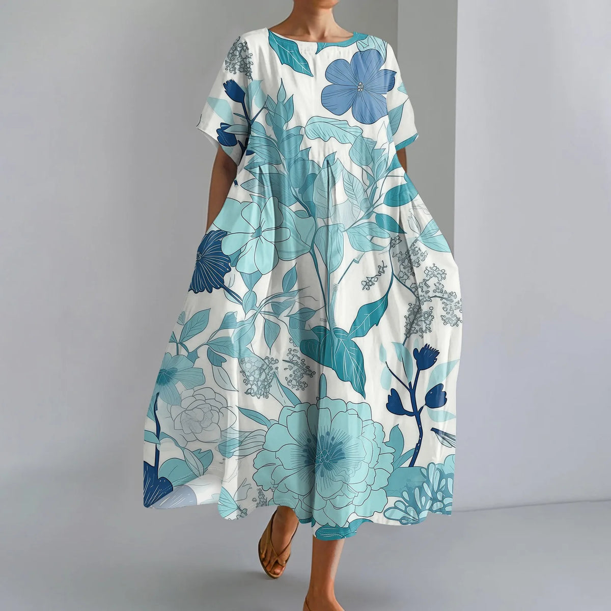 JUTTA | LEICHTES MAXIKLEID MIT WUNDERSCHÖNEM BLUMENMUSTER