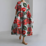 MEERI | KÜNSTLERISCHES MAXIKLEID MIT VINTAGE-BLUMENPRINT UND UNBESCHWERTER ELEGANZ
