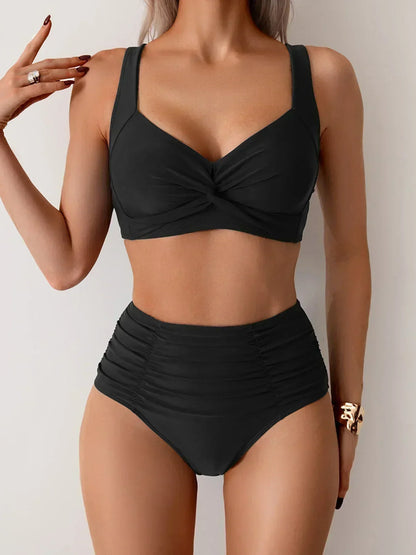 NICOLETTA | BANDEAU-BIKINI AUS GERÜSCHTEM STOFF