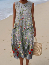 CARA | WILDBLUMEN-MIDI-KLEID