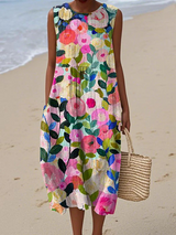 AVA | FLORALES MIDI-KLEID