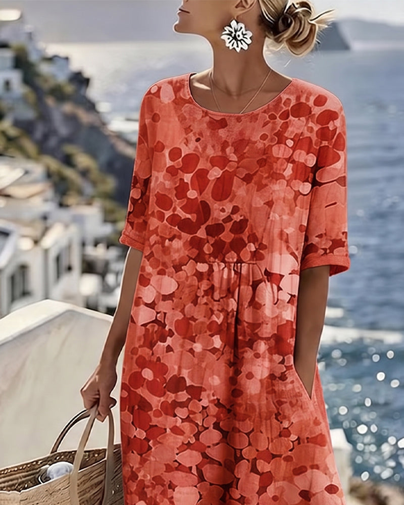 FLEURÉ | LUFTIGES MIDI-KLEID MIT BLUMENPRINT