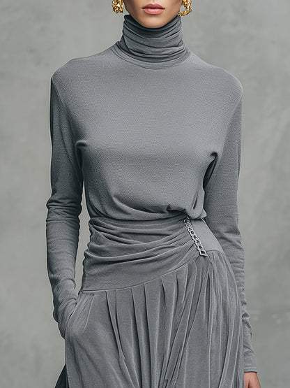 EMMA | ELEGANTES SET AUS STEHKRAGEN-TOP UND SAMTROCK