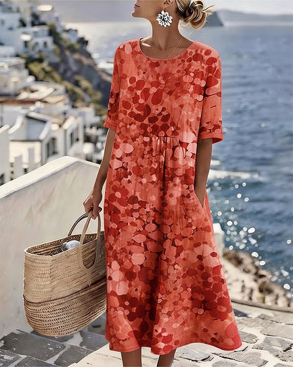 FLEURÉ | LUFTIGES MIDI-KLEID MIT BLUMENPRINT