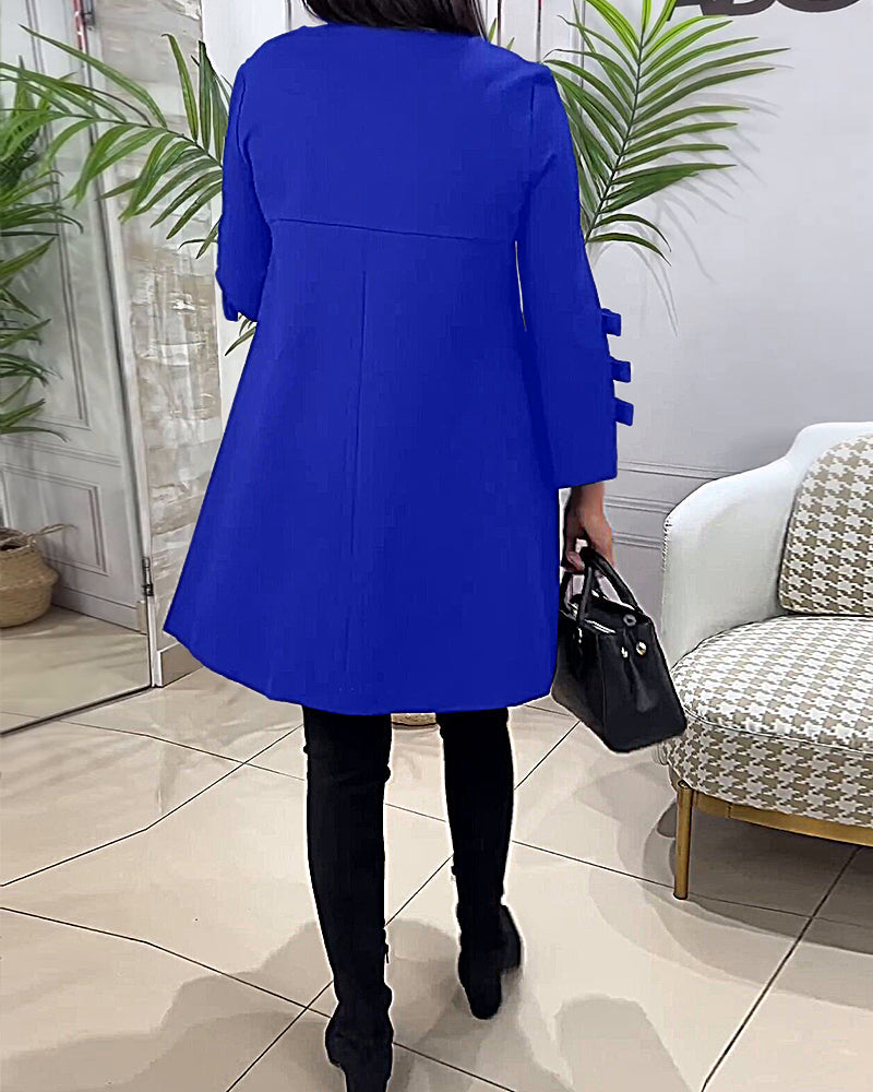 MEREDITH | SWING-KLEID MIT RUNDAUSSCHNITT UND AUSGESTELLTEN ÄRMELN