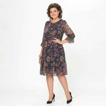 NOREEN | PAISLEY PRINT CHIFFON MIDI DRESS WITH TUMMY COVERAGE
