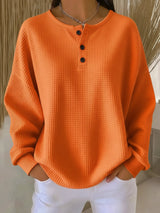 MIRABEL | GEMÜTLICHES WAFFEL-HENLEY-SWEATSHIRT