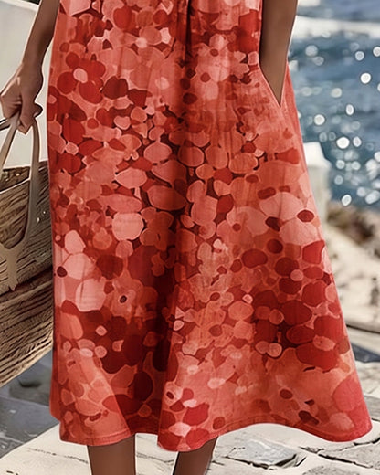 FLEURÉ | LUFTIGES MIDI-KLEID MIT BLUMENPRINT