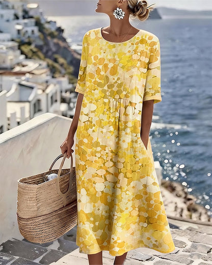 FLEURÉ | LUFTIGES MIDI-KLEID MIT BLUMENPRINT