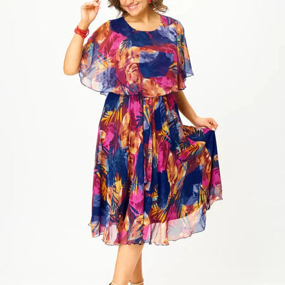 JUDITH | BEQUEMES CHIFFONKLEID IN ÜBERGRÖSSEN