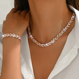 SERENA | CRYSTAL LEAF KETTEN- & ARMBAND-SET