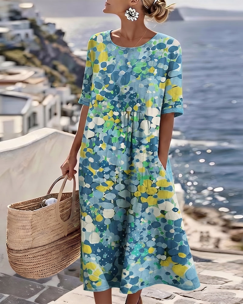 FLEURÉ | LUFTIGES MIDI-KLEID MIT BLUMENPRINT