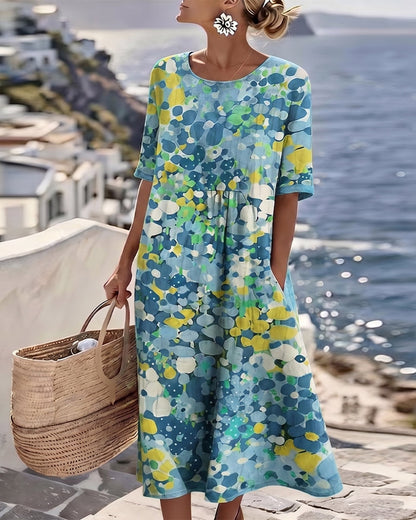 FLEURÉ | LUFTIGES MIDI-KLEID MIT BLUMENPRINT