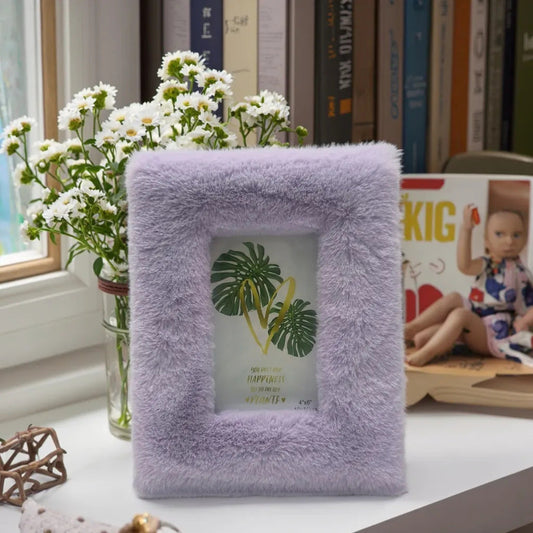 LAVINIA | LAVENDER FAUX FUR PHOTO FRAME