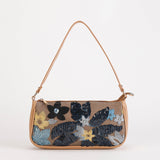 MIDNIGHTPETAL | MARINEBLAUE SCHULTERTASCHE MIT BLUMEN-PAILLETTEN