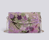 LAVENDERMEADOW | FLORALE CLUTCH-UMHÄNGETASCHE MIT PAILLETTEN