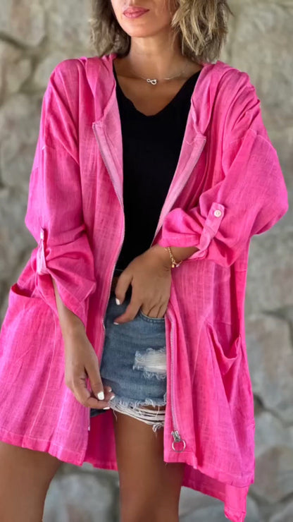 WINIFRED | CASUAL HOODED ZIP-UP JACKET