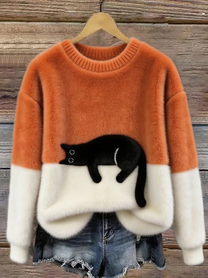 KIRSTEN | ELEGANTES SWEATSHIRT MIT KATZEN-PRINT