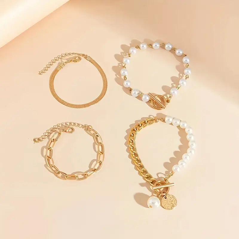 AURÉLIE | LUXE PERLENARMBAND-SET IM LAYERING-LOOK