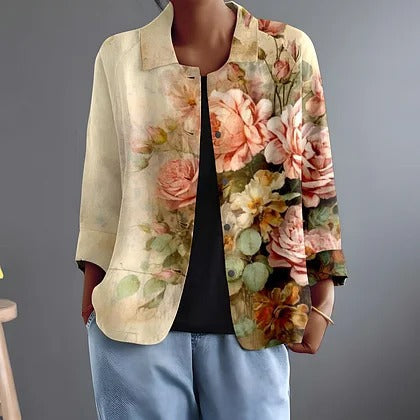 FAUSTINA | BLUSE MIT ROSENMUSTER