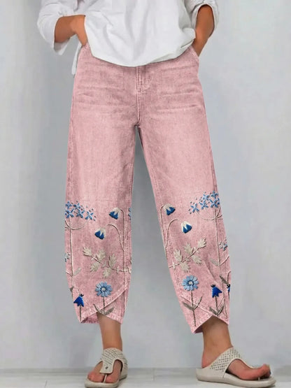 ROWENA | LÄSSIGE HOSE MIT BOHO-BLUMENPRINT