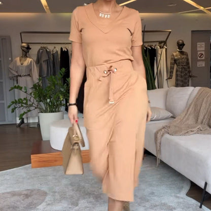 CECILY | V-NECK TOP & SKIRT SET