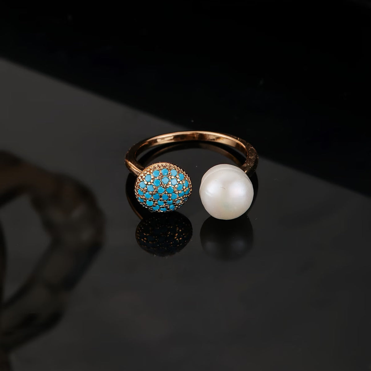 TALIA | RING MIT PERLE UND TÜRKIS