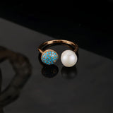 TALIA | RING MIT PERLE UND TÜRKIS