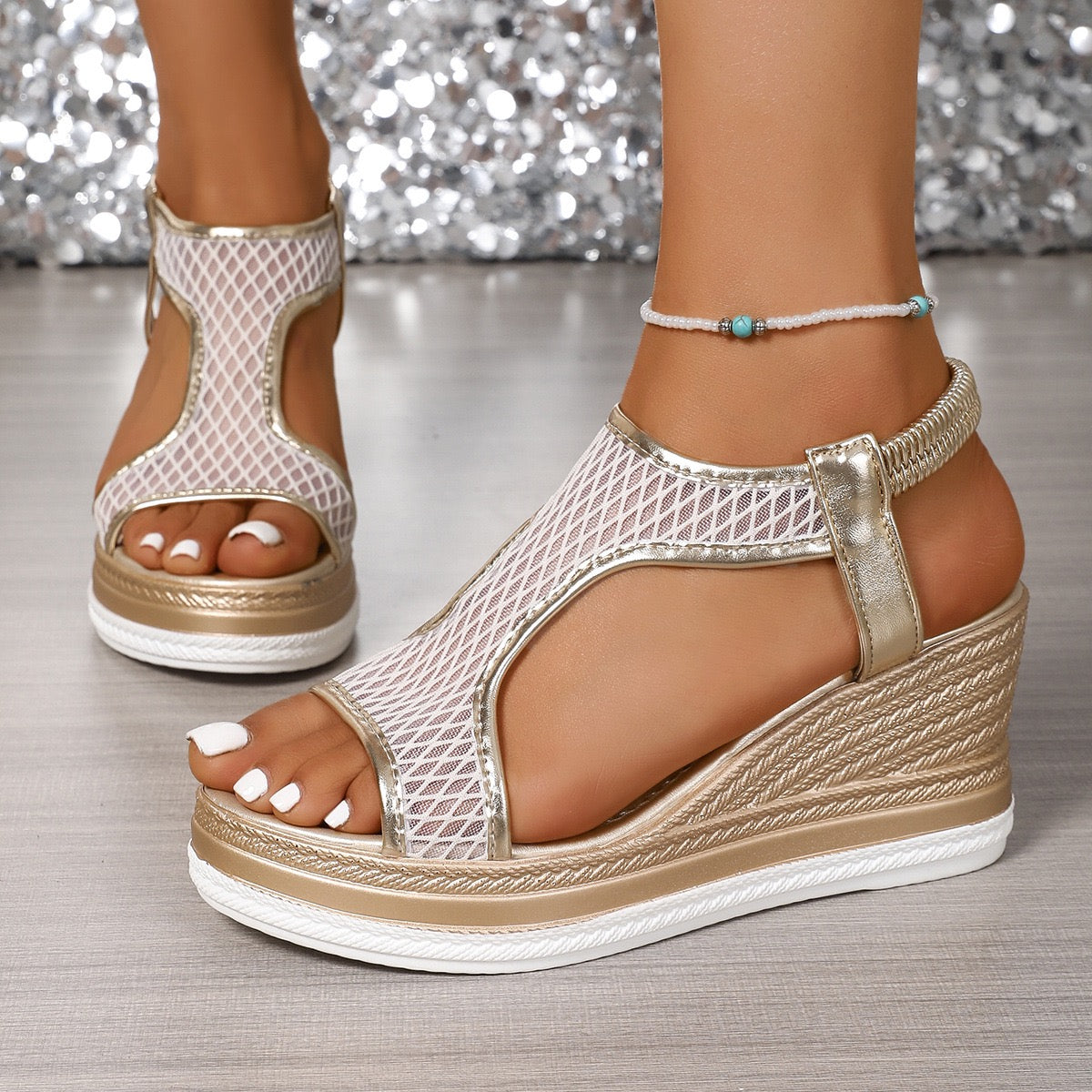 YVONNE | ELEGANTE ORTHOPÄDISCHE KEILSANDALEN ZUM REINSCHLÜPFEN