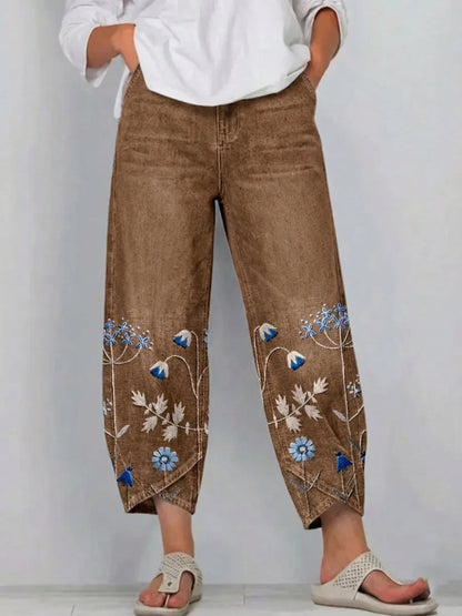 ROWENA | LÄSSIGE HOSE MIT BOHO-BLUMENPRINT