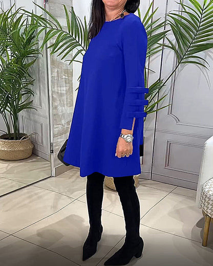 MEREDITH | SWING-KLEID MIT RUNDAUSSCHNITT UND AUSGESTELLTEN ÄRMELN
