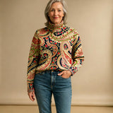POPPY | VINTAGE-BLUMENSTRICKROLLKRAGENPULLOVER