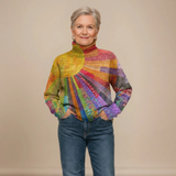 MARA | BUNTER ROLLKRAGENPULLOVER MIT SONNEN-COLLAGE-PRINT