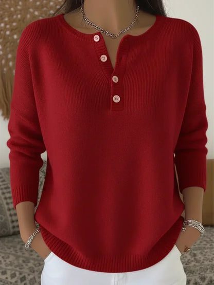 HELENA | HENLEY BUTTON-UP KNIT JUMPER
